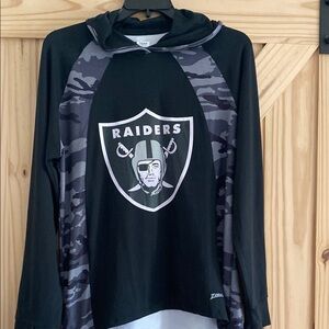 NFL Raiders Black and Gray Graphic Hoodie
